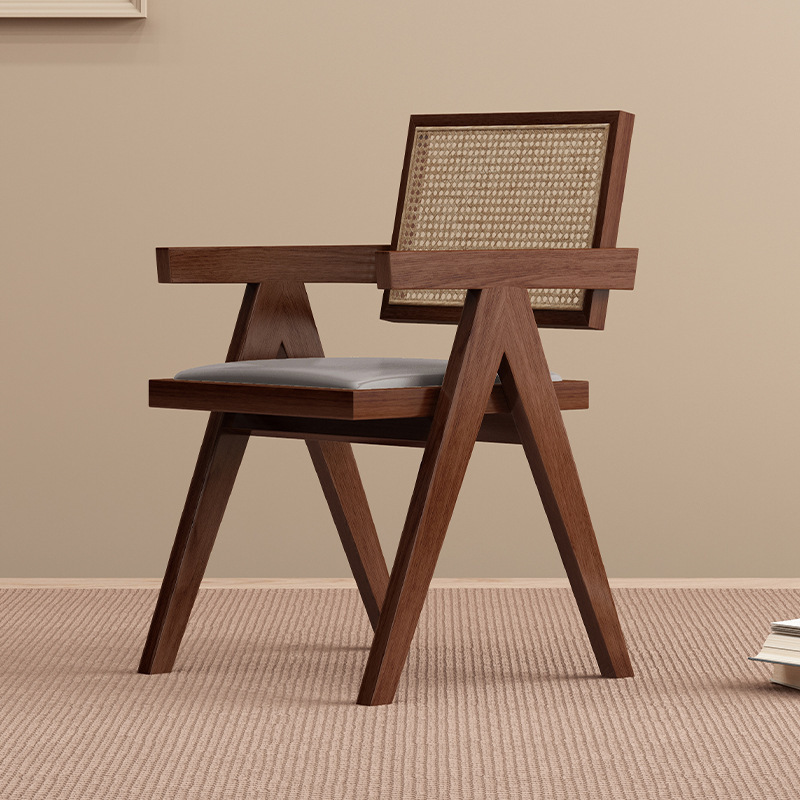 Walnut color(gray leather cushion)