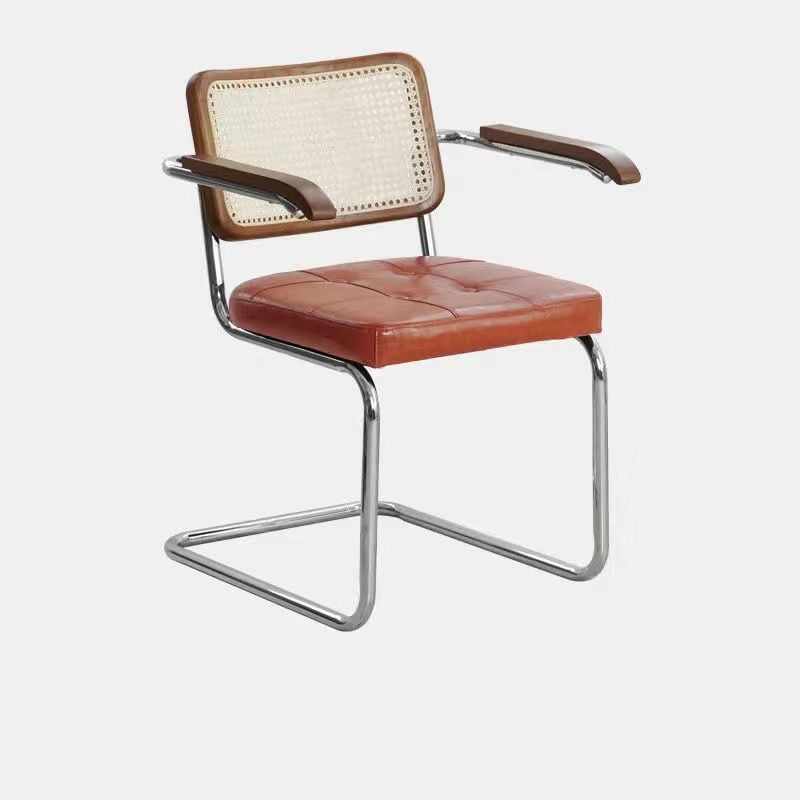 Walnut-colored backrest   armrests   brown oiled leather