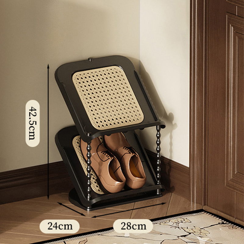 rattan black 2 layers