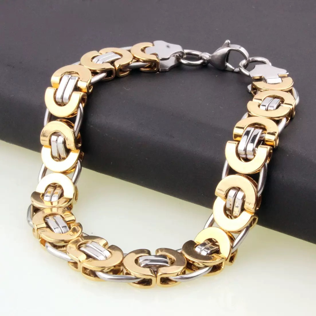 6mm Inlaid Gold Bracelet 22CM