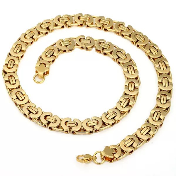 11:All gold necklace 6mm*60cm
