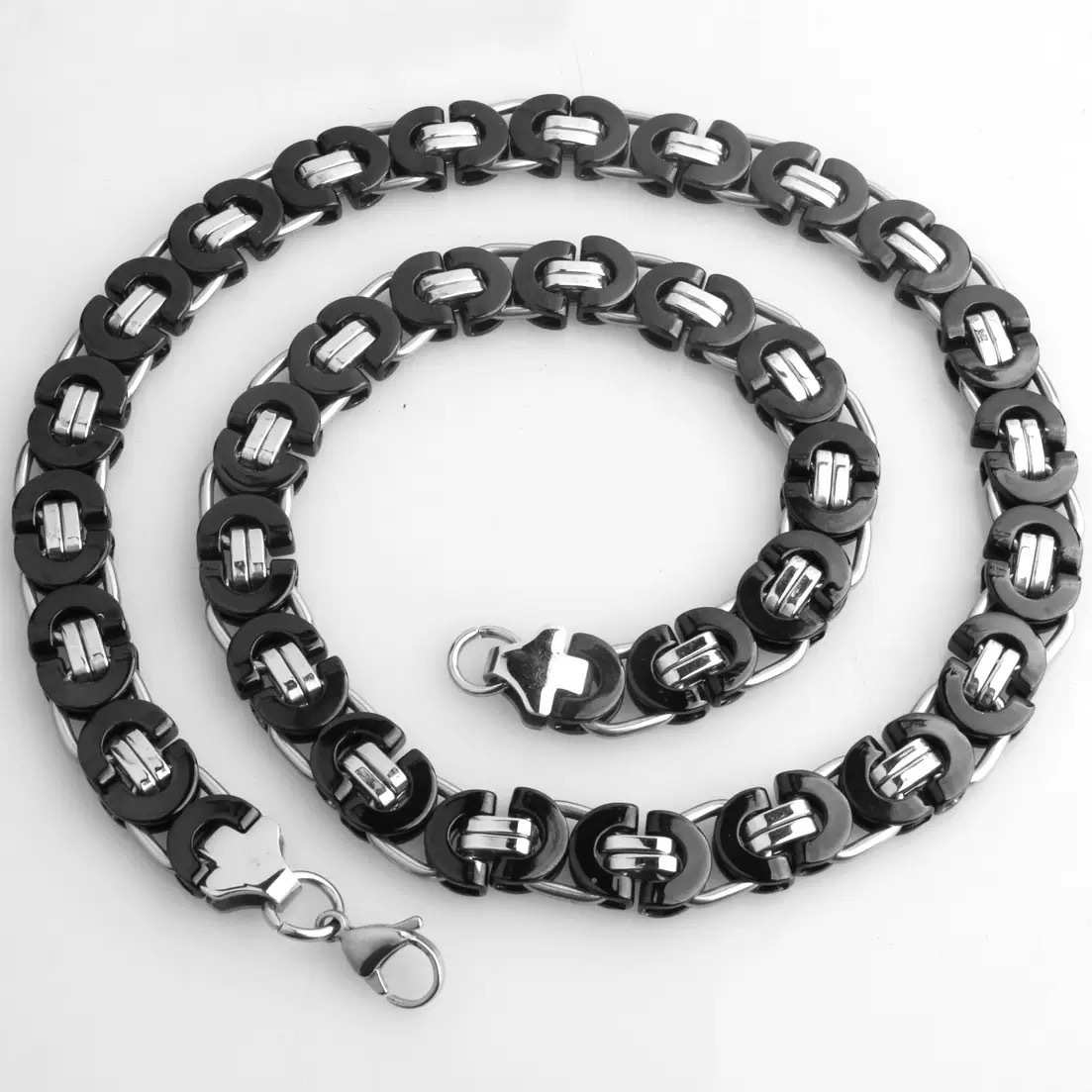 24:Black necklace 8mm*60cm