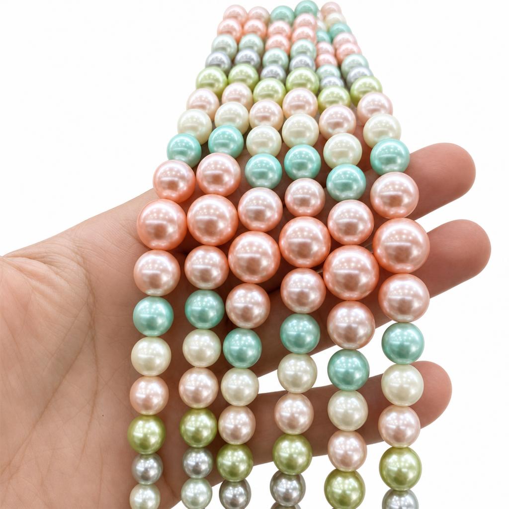 8:Ying pink mixed color shell bead tower chain