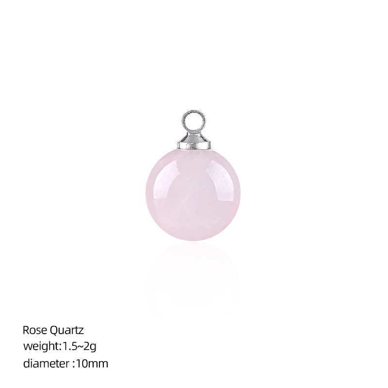 13:Pink crystal (10mm ball pendant)