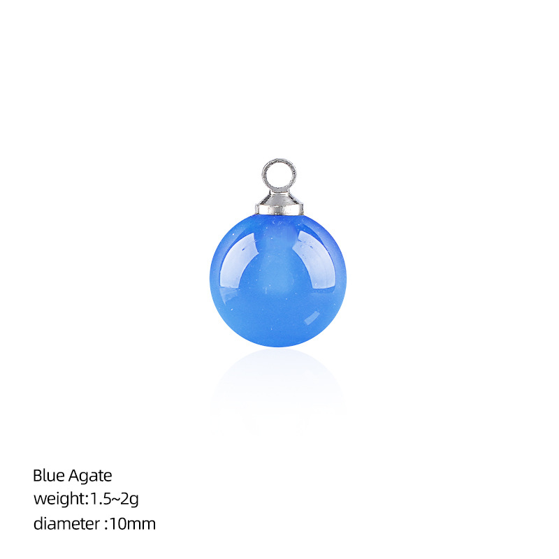 19:Blue agate (10mm ball pendant)