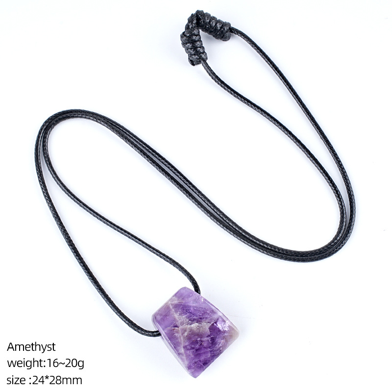 1:Amethyst ax necklace