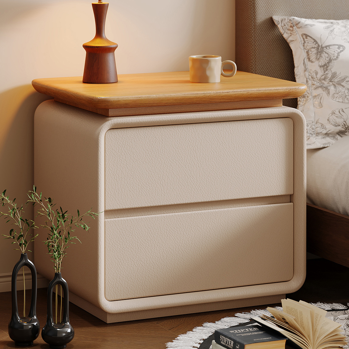 Solid wood color countertop - off-white [supreme enf grade 100% solid wood], no installation required