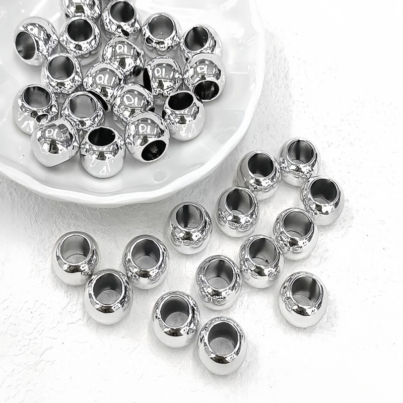 6 Silver 14mm hole 7mm