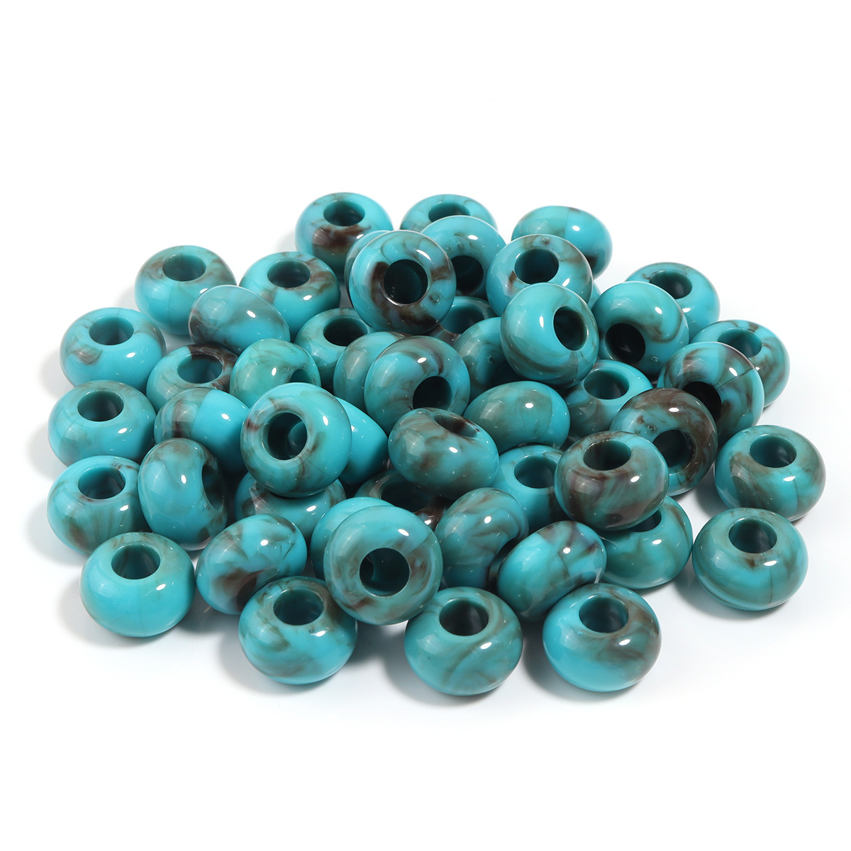 4:Peacock blue abacus beads