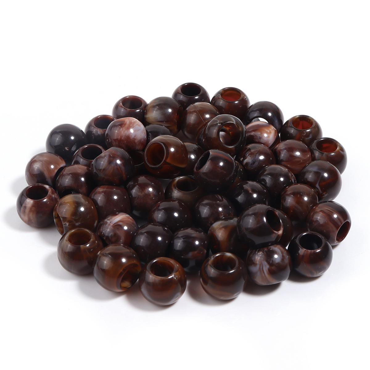 25:Dark brown round beads