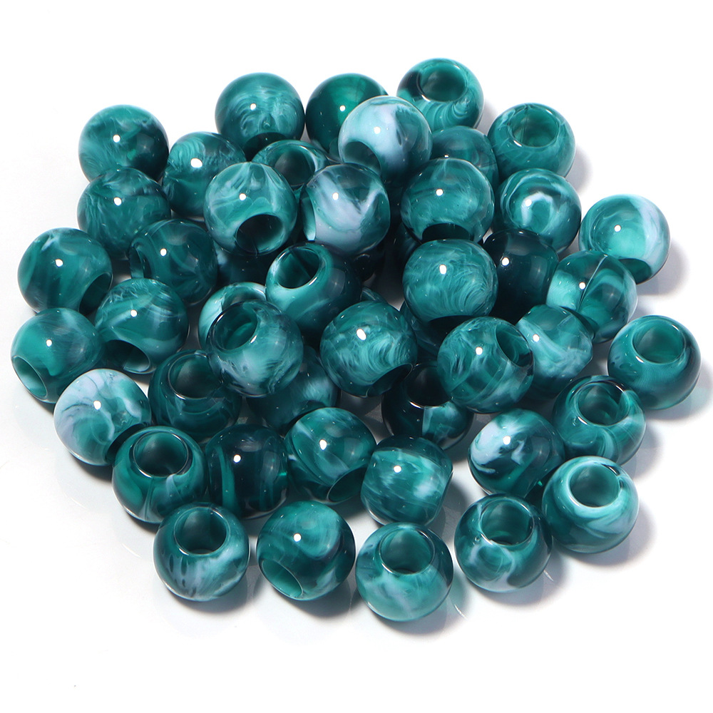 30:Peacock blue round beads