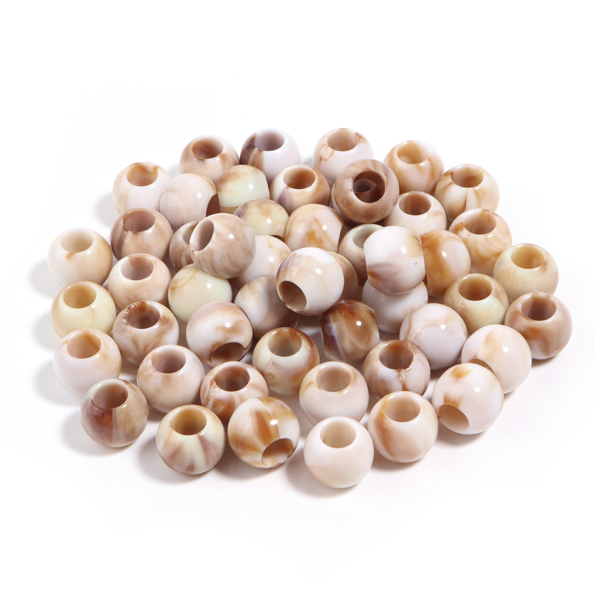 31:Light brown round beads