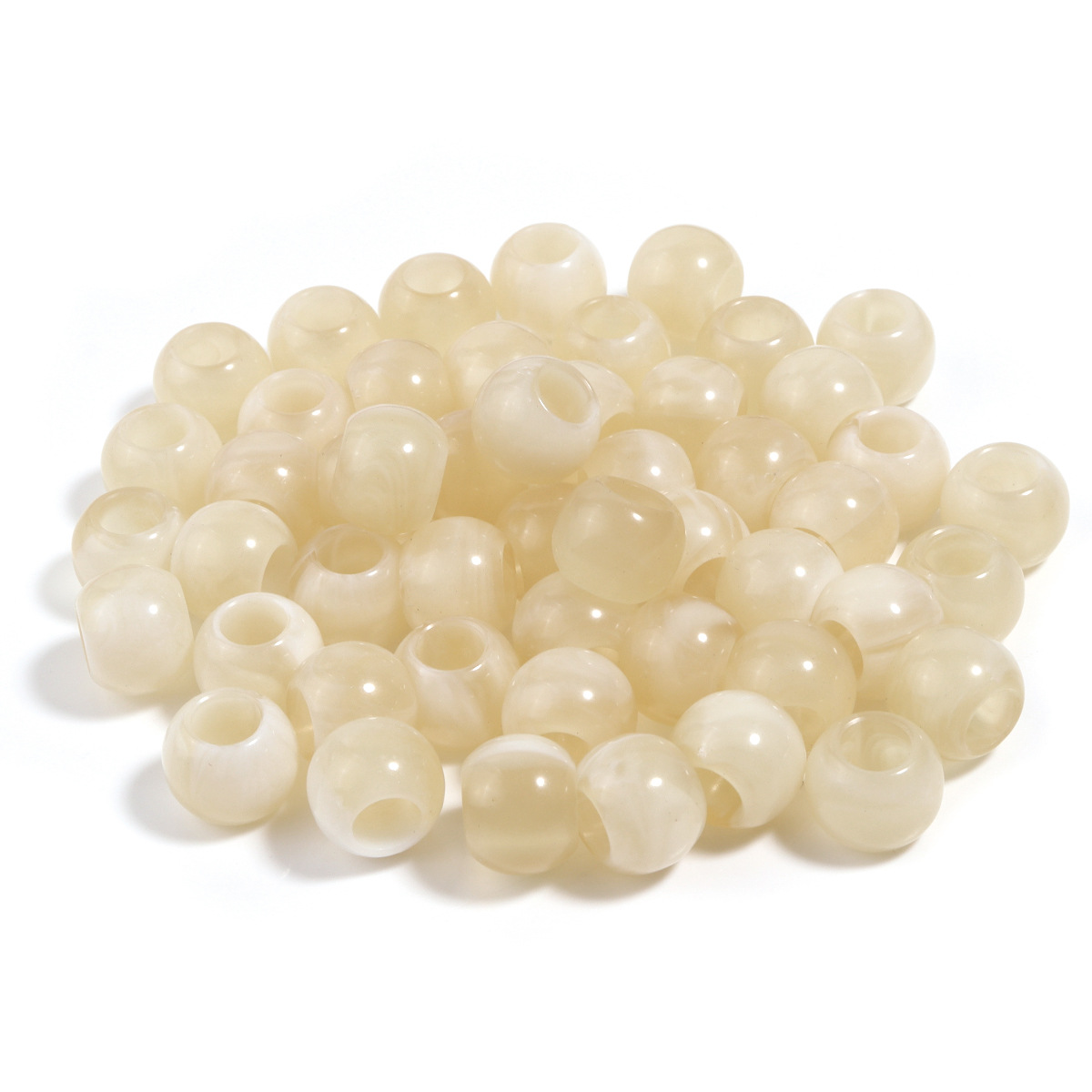 38:Beige round beads