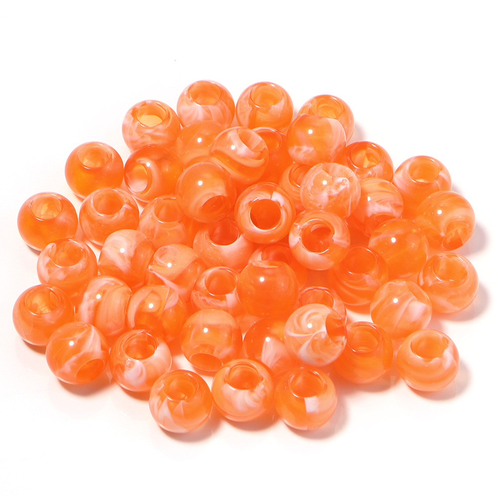 41:Orange white beads