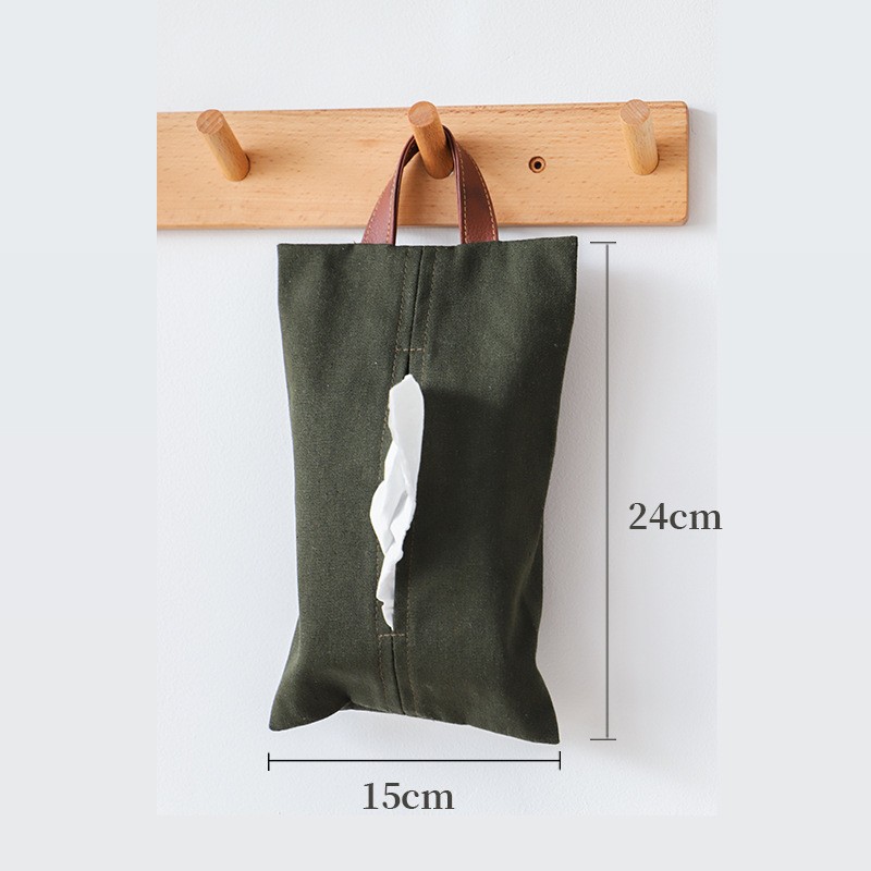 Leather handle dark green
