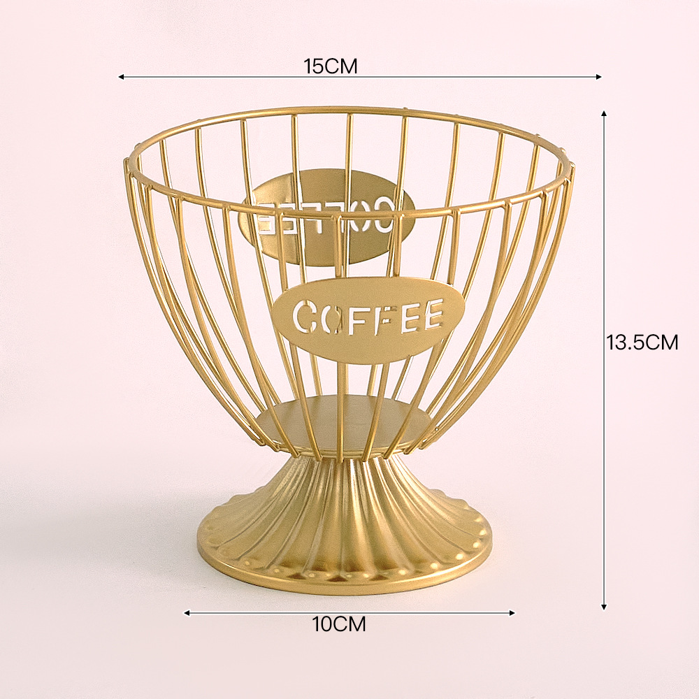 Golden round cup coffee holder-with base