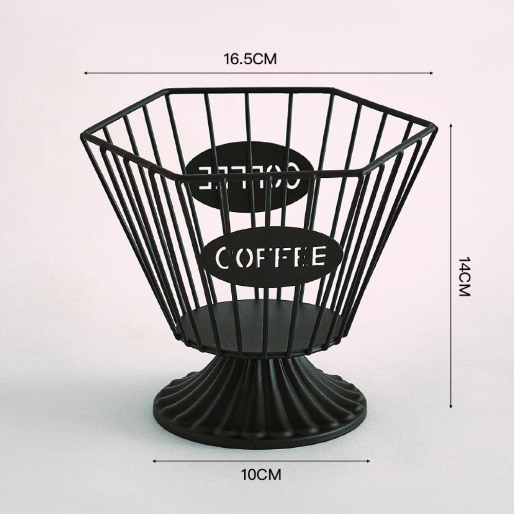 Black hexagonal cup coffee holder-with base