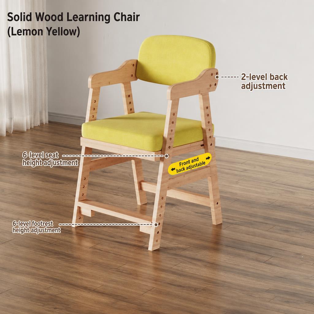 Upgraded solid wood [upgraded bold] cotton and linen lemon yellow