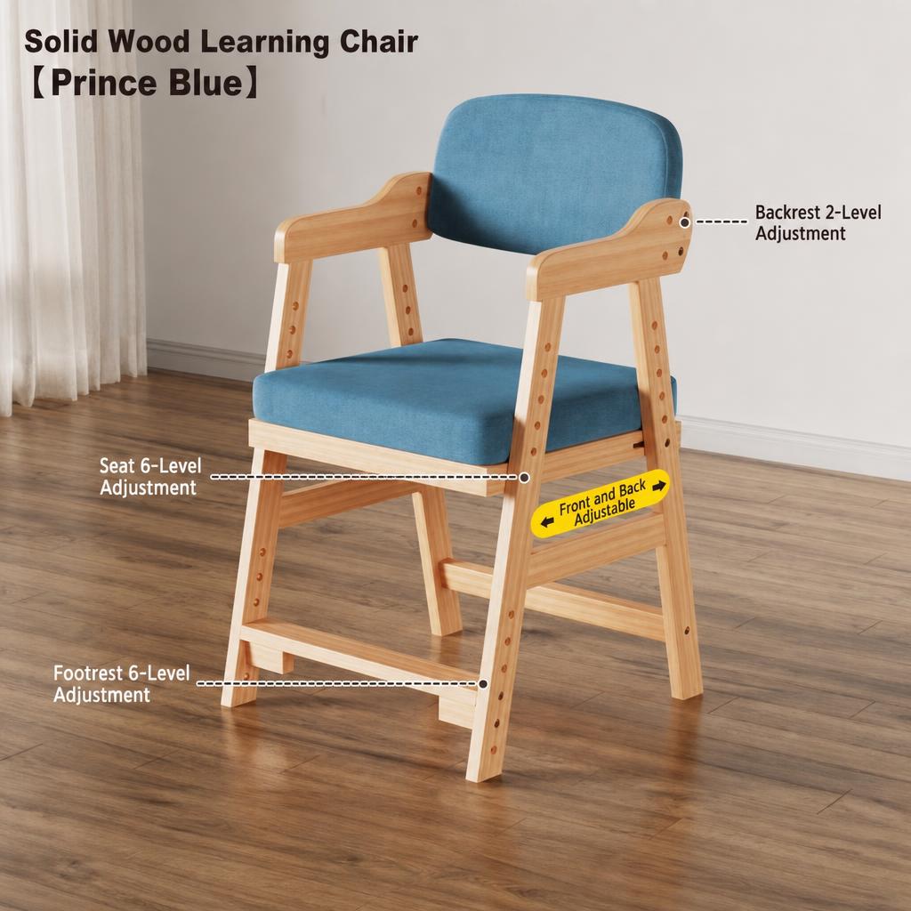 Upgraded solid wood [upgraded bold] cotton and linen prince blue