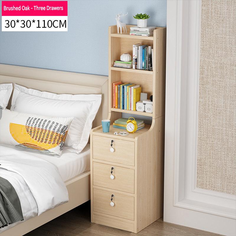30cm three-drawer four-layer brushed white oak