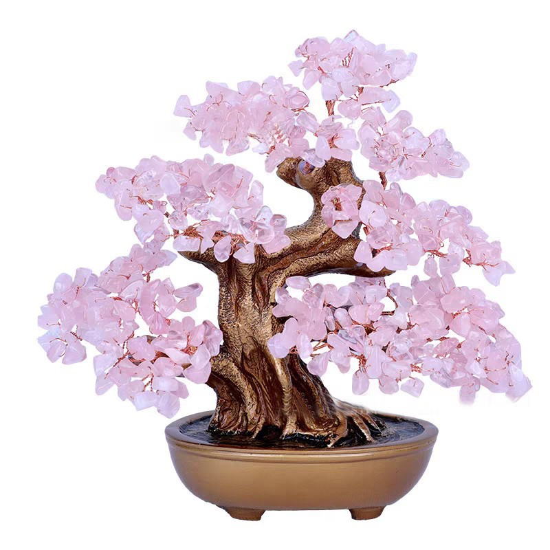 Medium natural pink crystal 23cm high