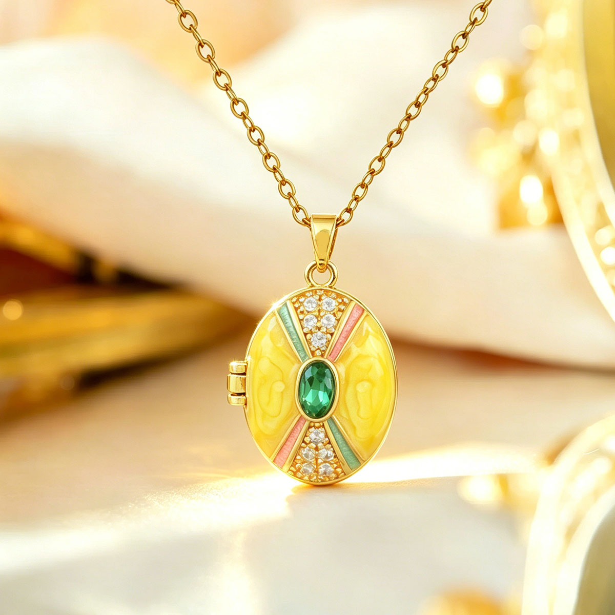 3:Xl4591 yellow photo clip pendant gold