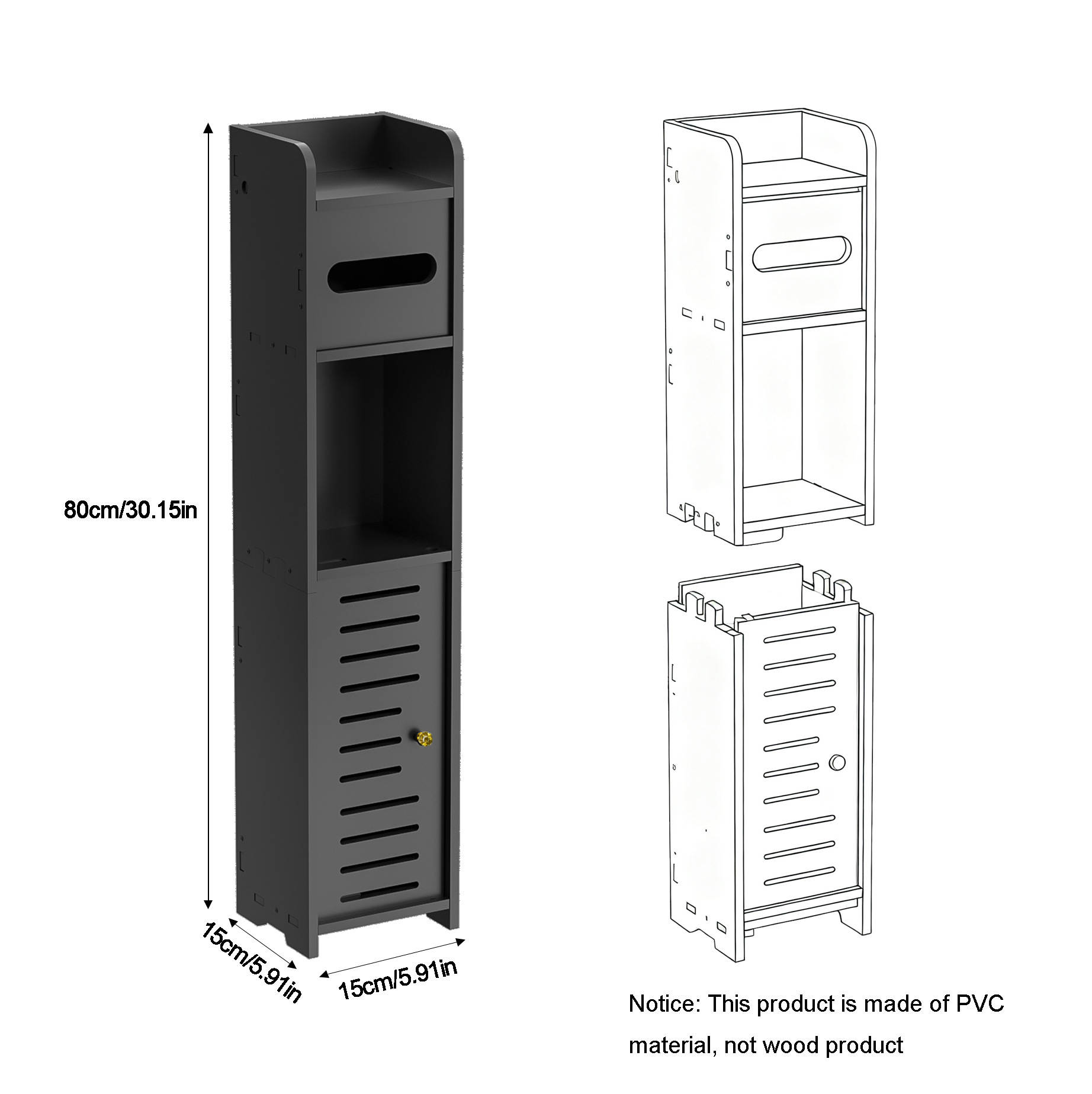 Black cabinet [single door]