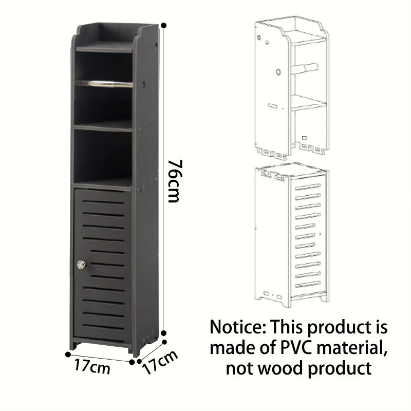 Black cabinet [single door and paper holder]