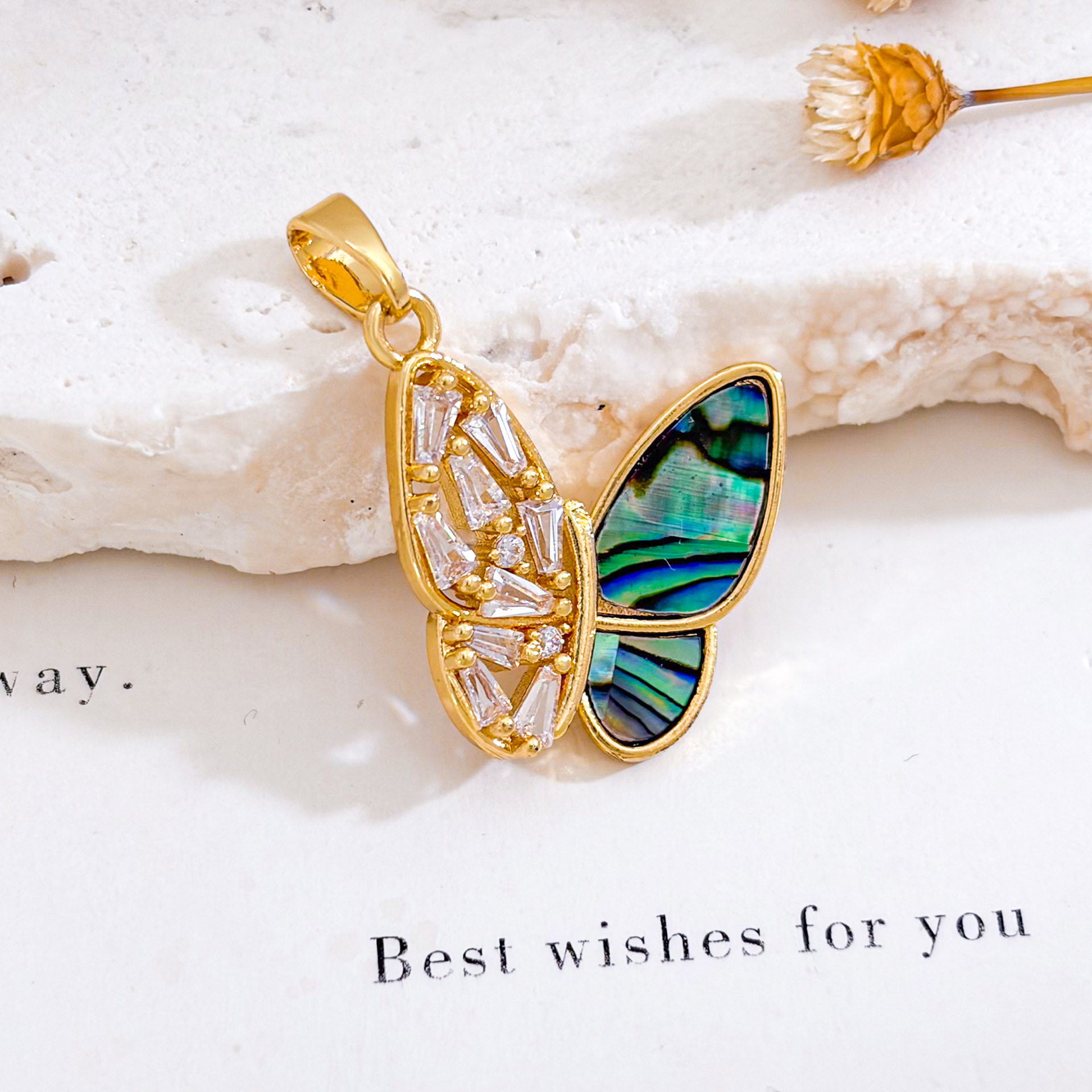 6:Xl1645 double butterfly pendant - gold