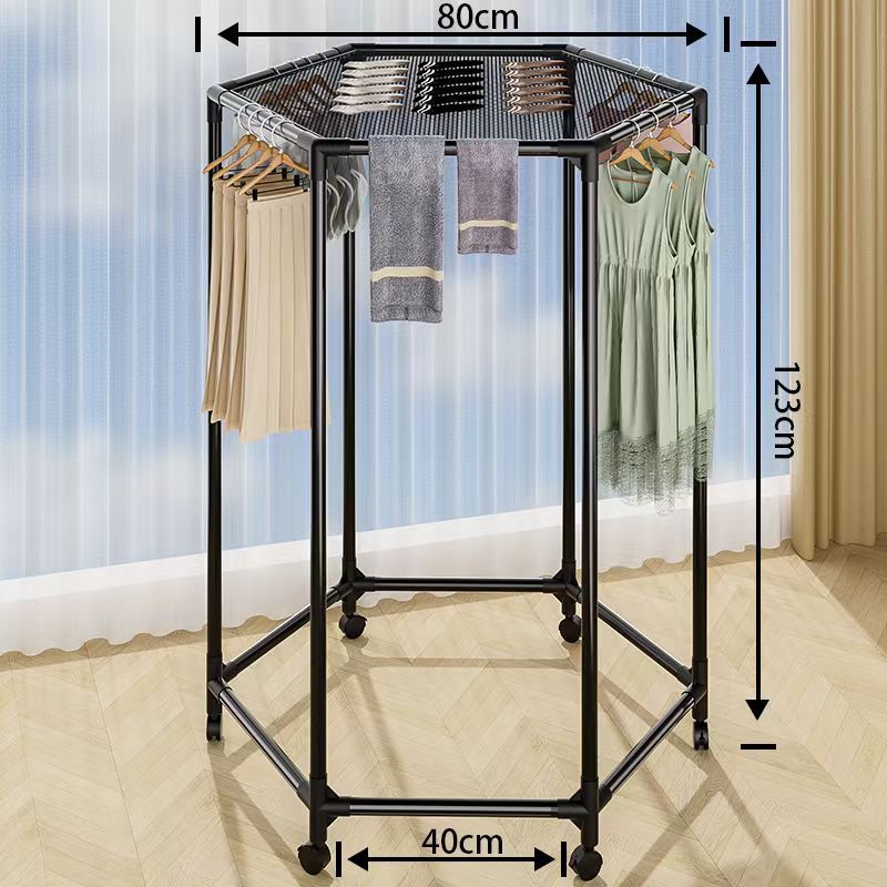 single-tier drying rack black - single-tier hexagonal rotating clothes drying rack