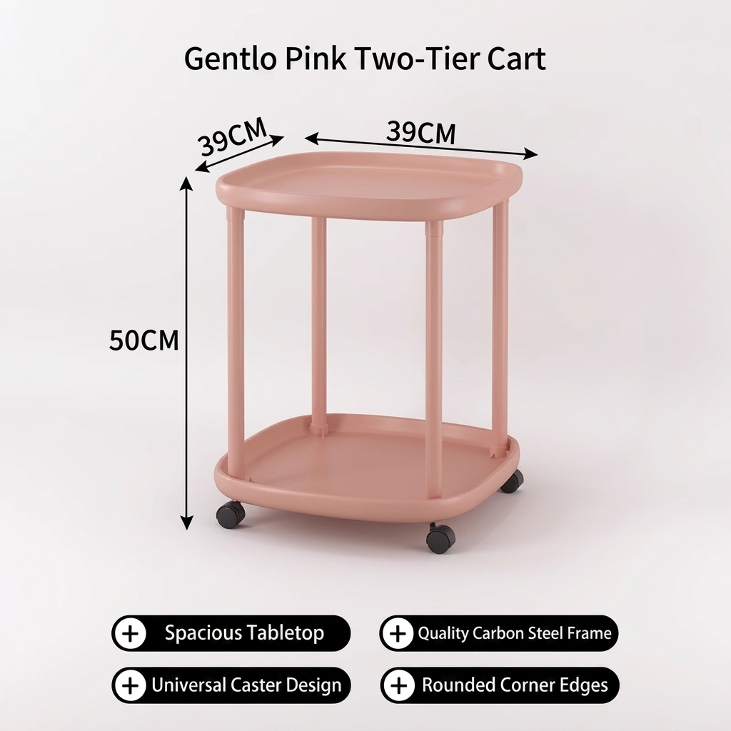 Small mobile side table-pink