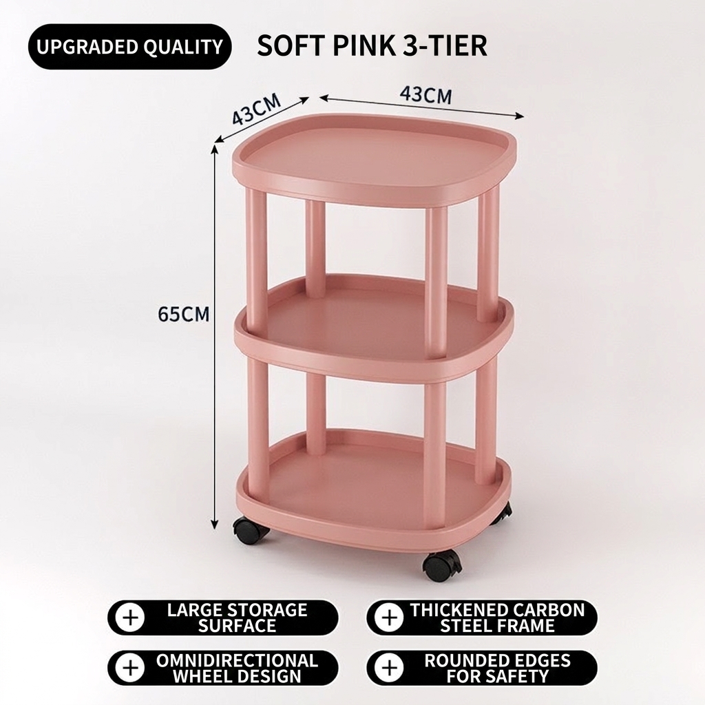 Three layers [pink] 43*43*54cm (height)