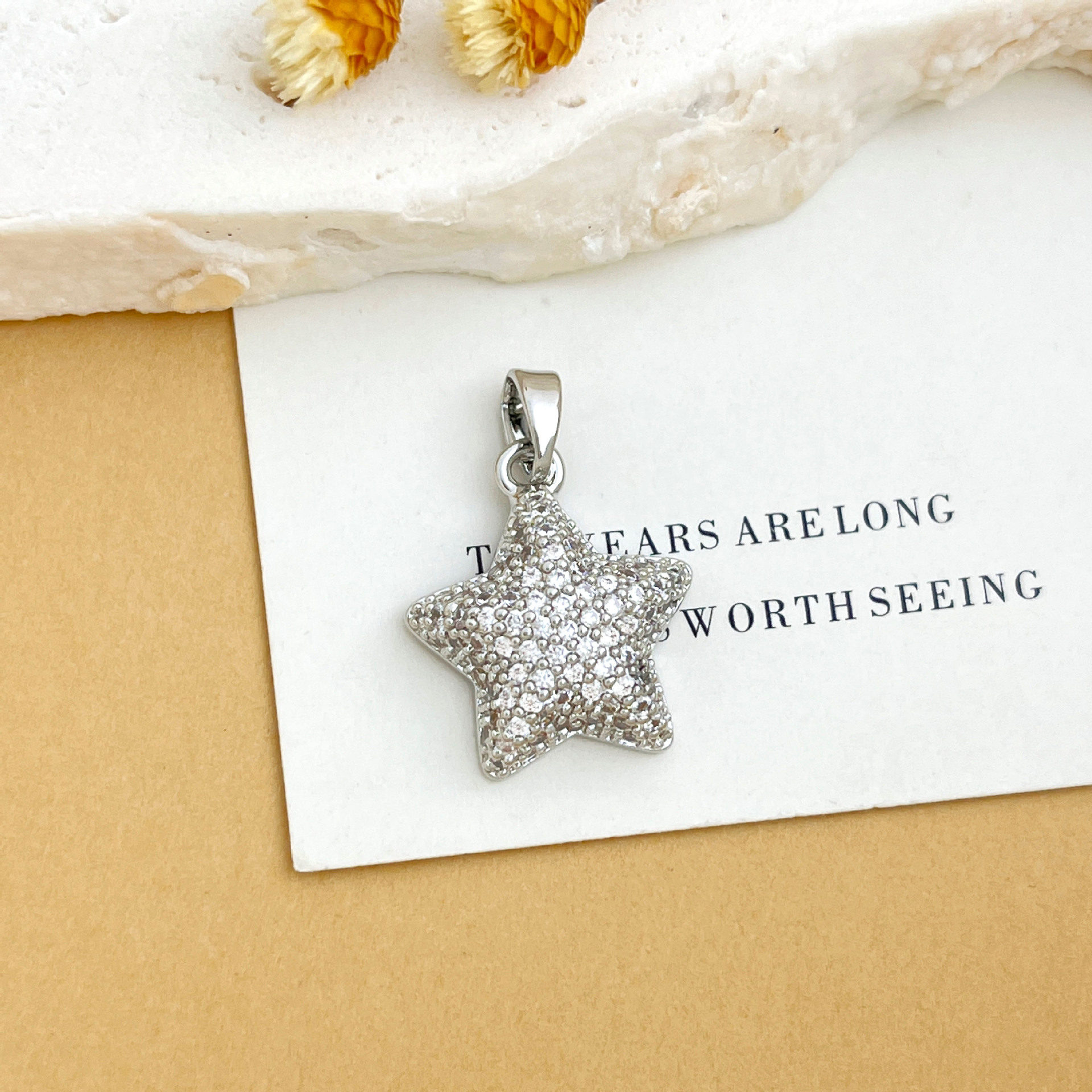 Xl1767 full zirconium star pendant silver