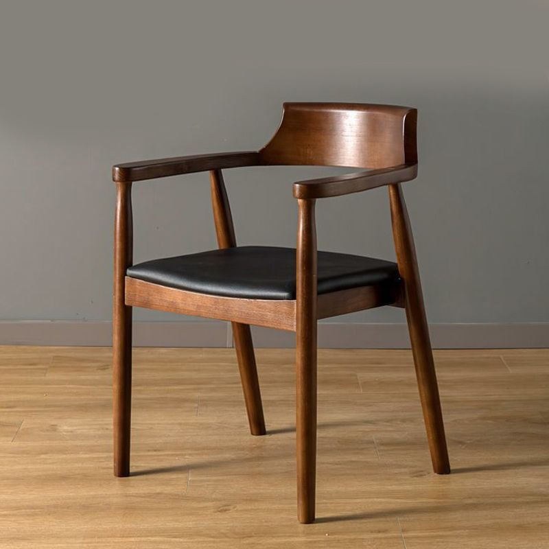 Walnut color black PU seat cushion