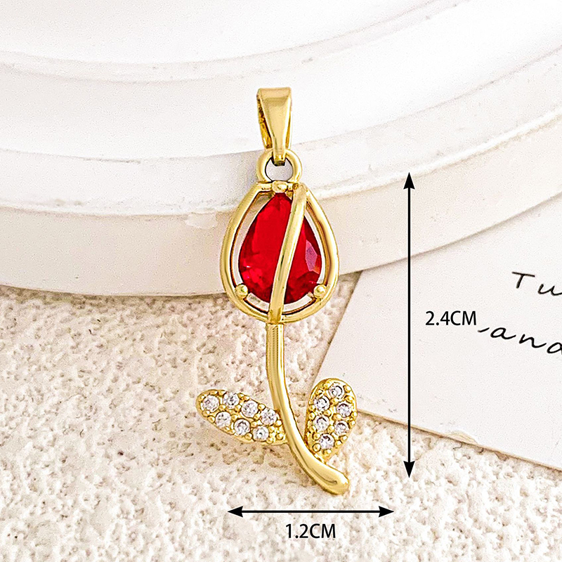 Xl2385 red tulip pendant gold