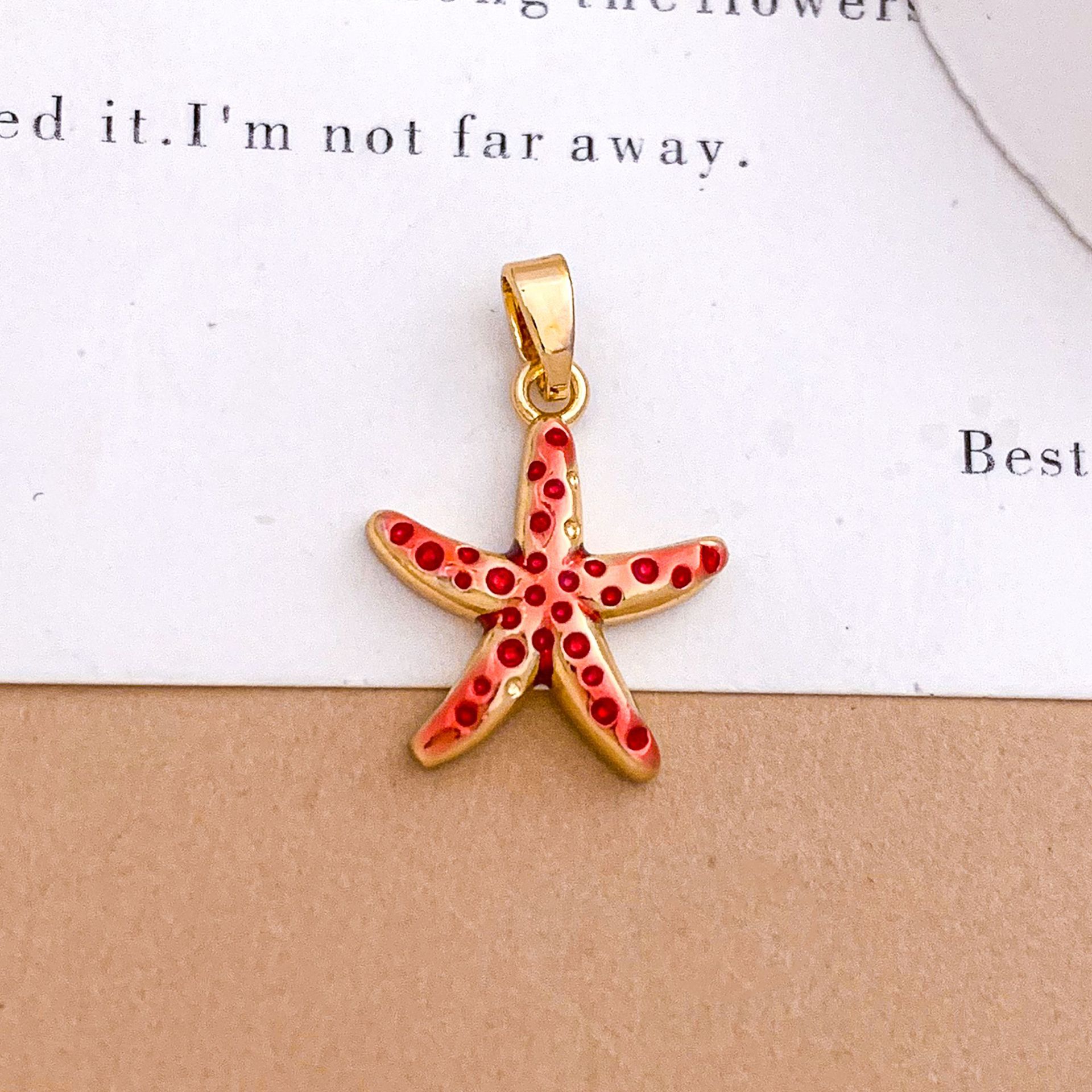 4:Xl4575 starfish pendant gold red