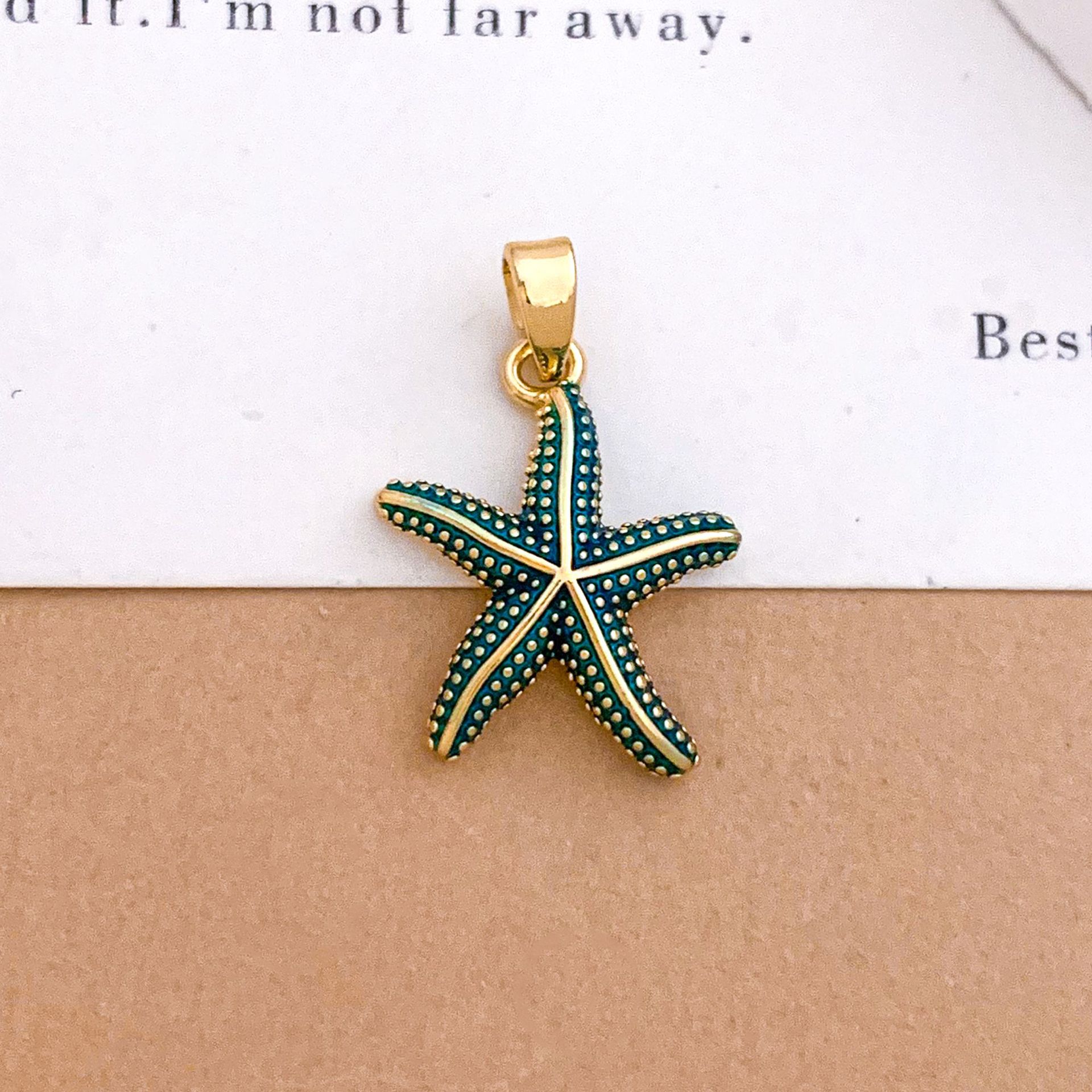 8:Xl4576 lively starfish pendant gold blue