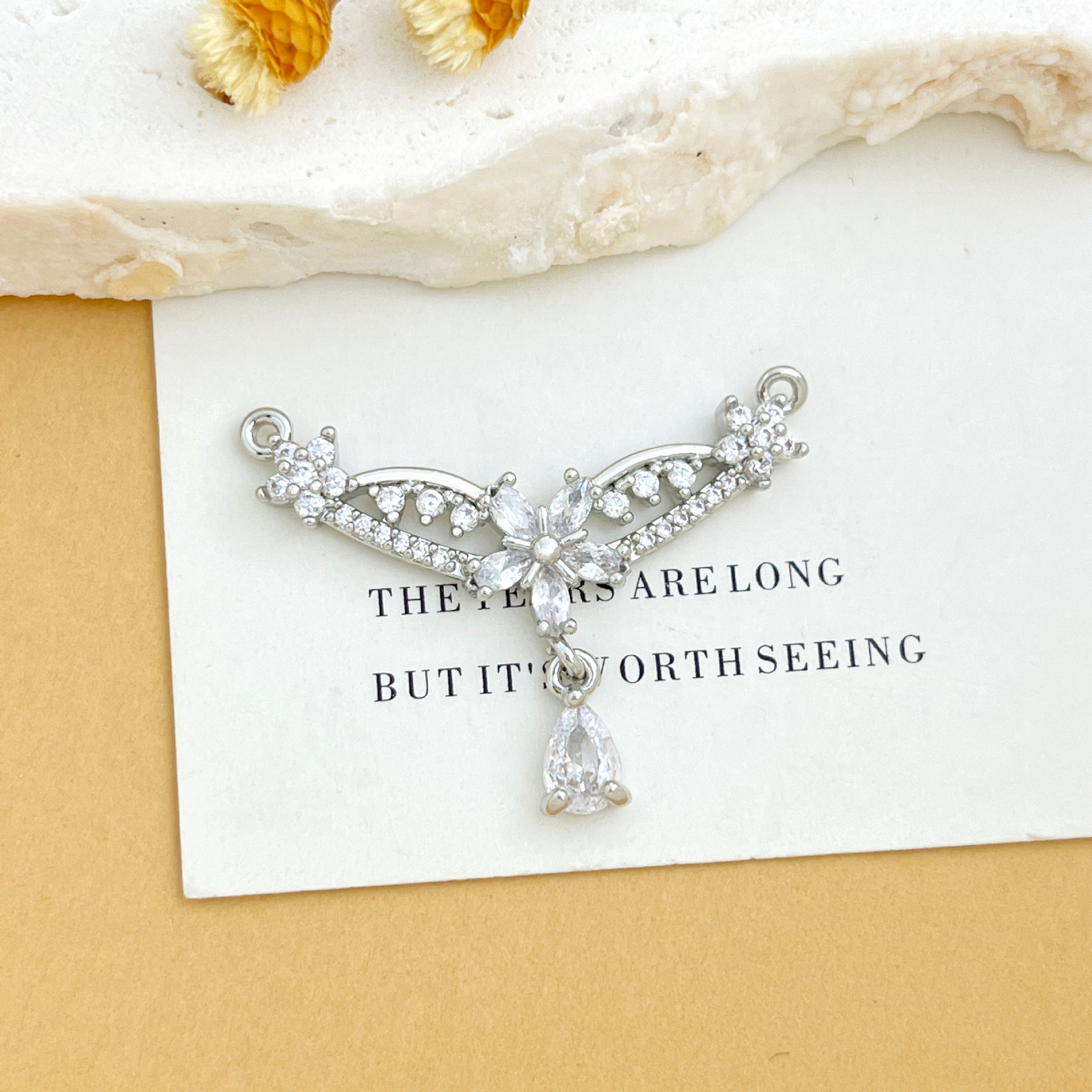 Xl6031 double circle flower pendant silver