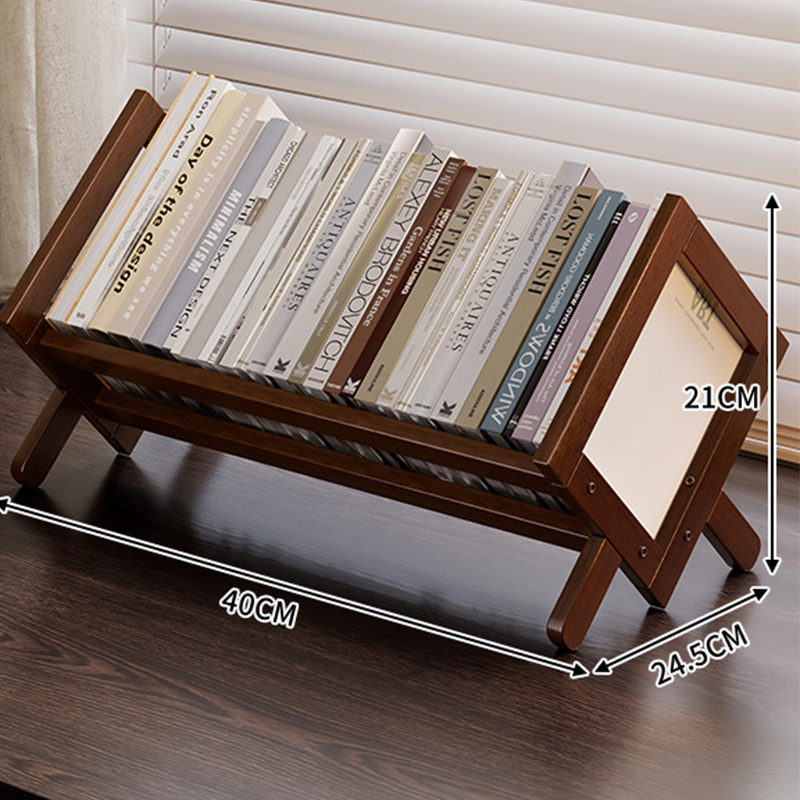 Walnut color small bookshelf-40cm