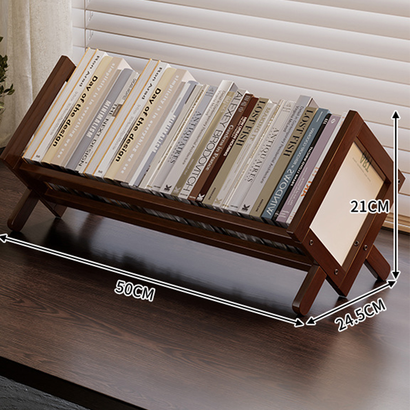 Walnut color small bookshelf-50cm