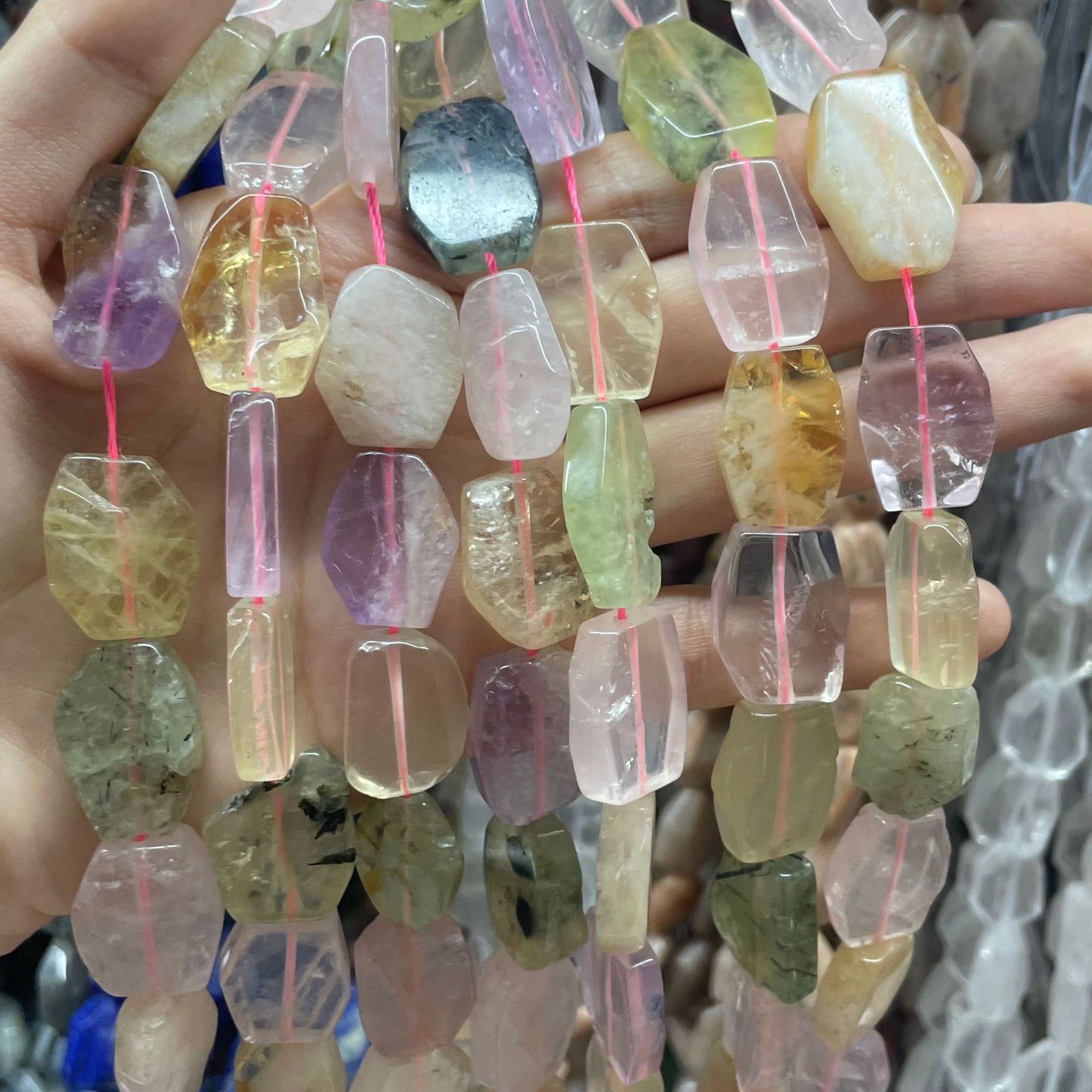 Natural mixed color crystal