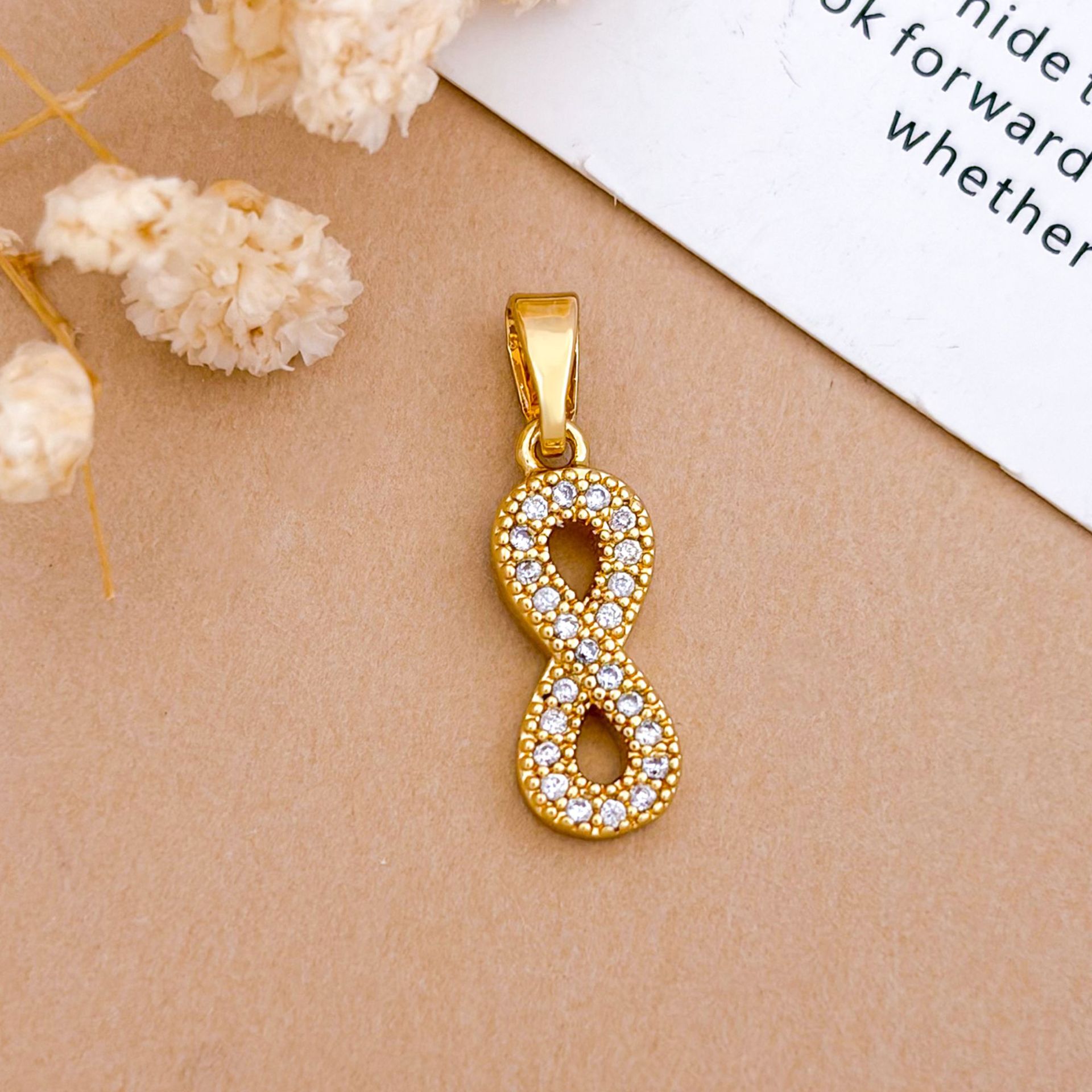 5:Xl5771 full zirconium infinity pendant gold