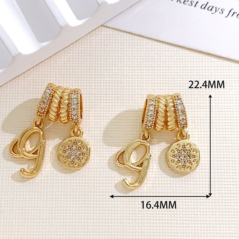 8:Xl4460 star letter combination pendant gold