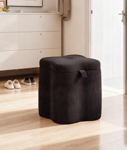black-four-leaf clover shaped stool