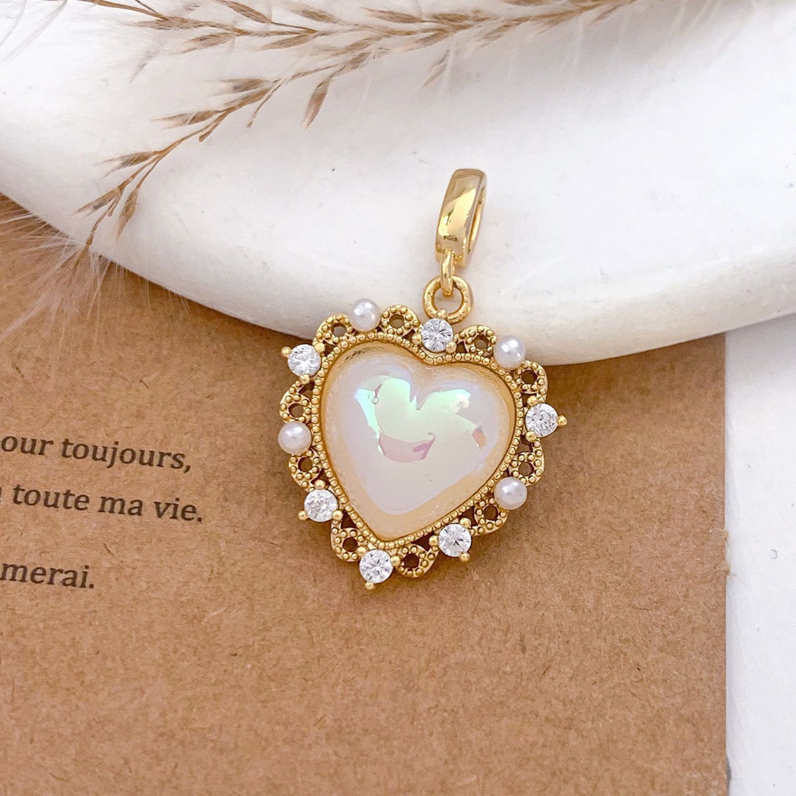 Xl4105 hollow love pendant gold