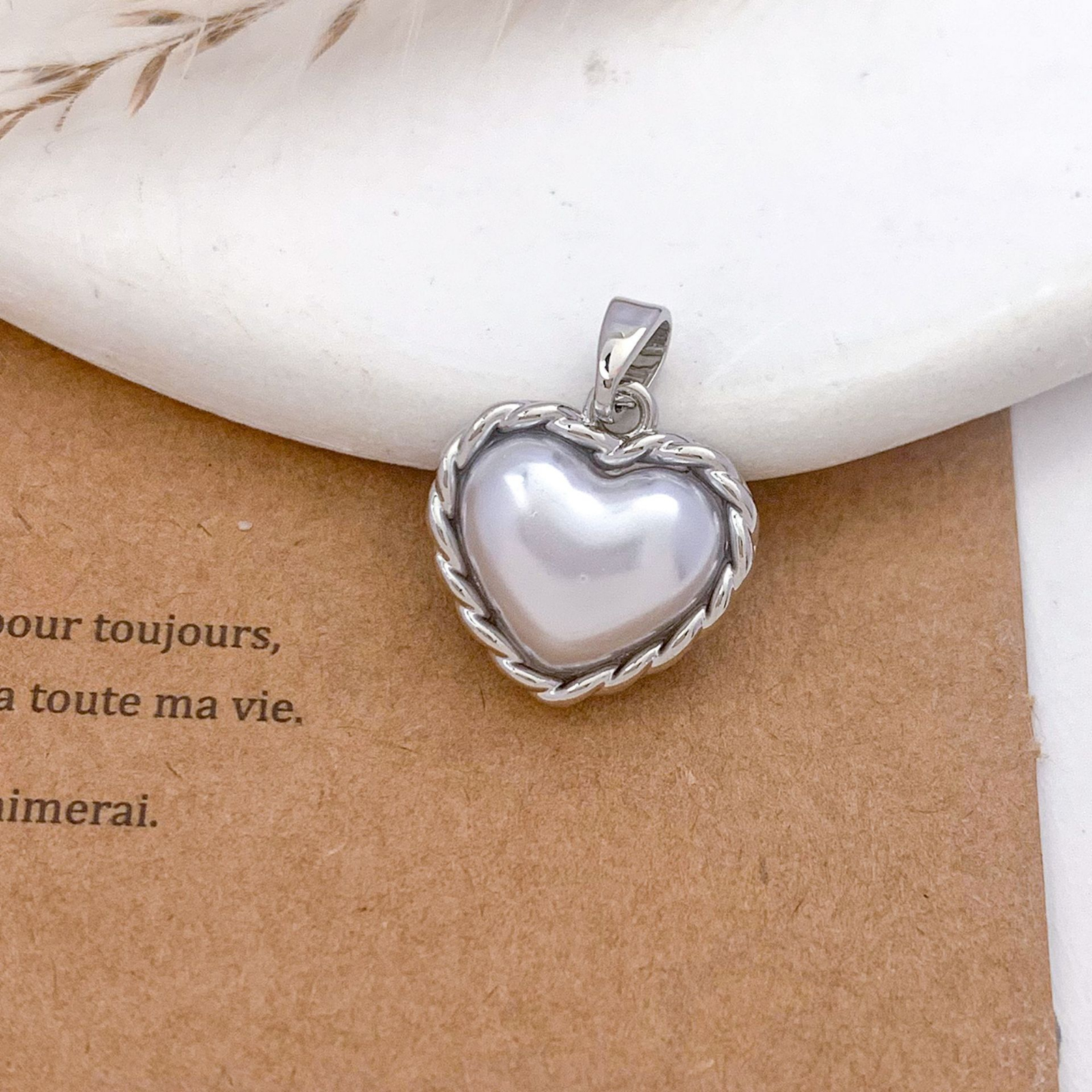 Xl623 braided love pendant silver