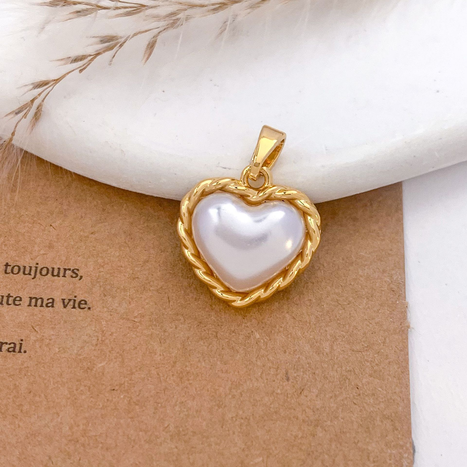 Xl623 braided love pendant gold