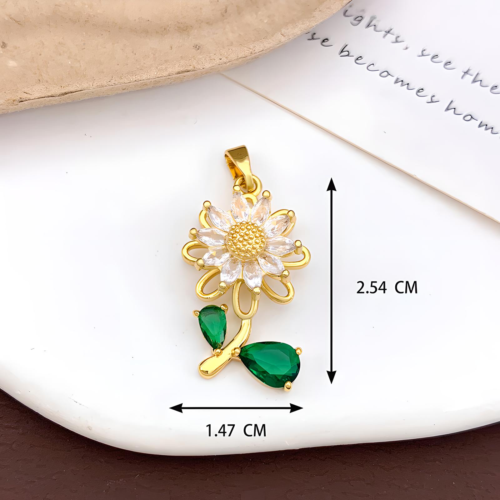 Xl5362 rotating sunflower pendant gold