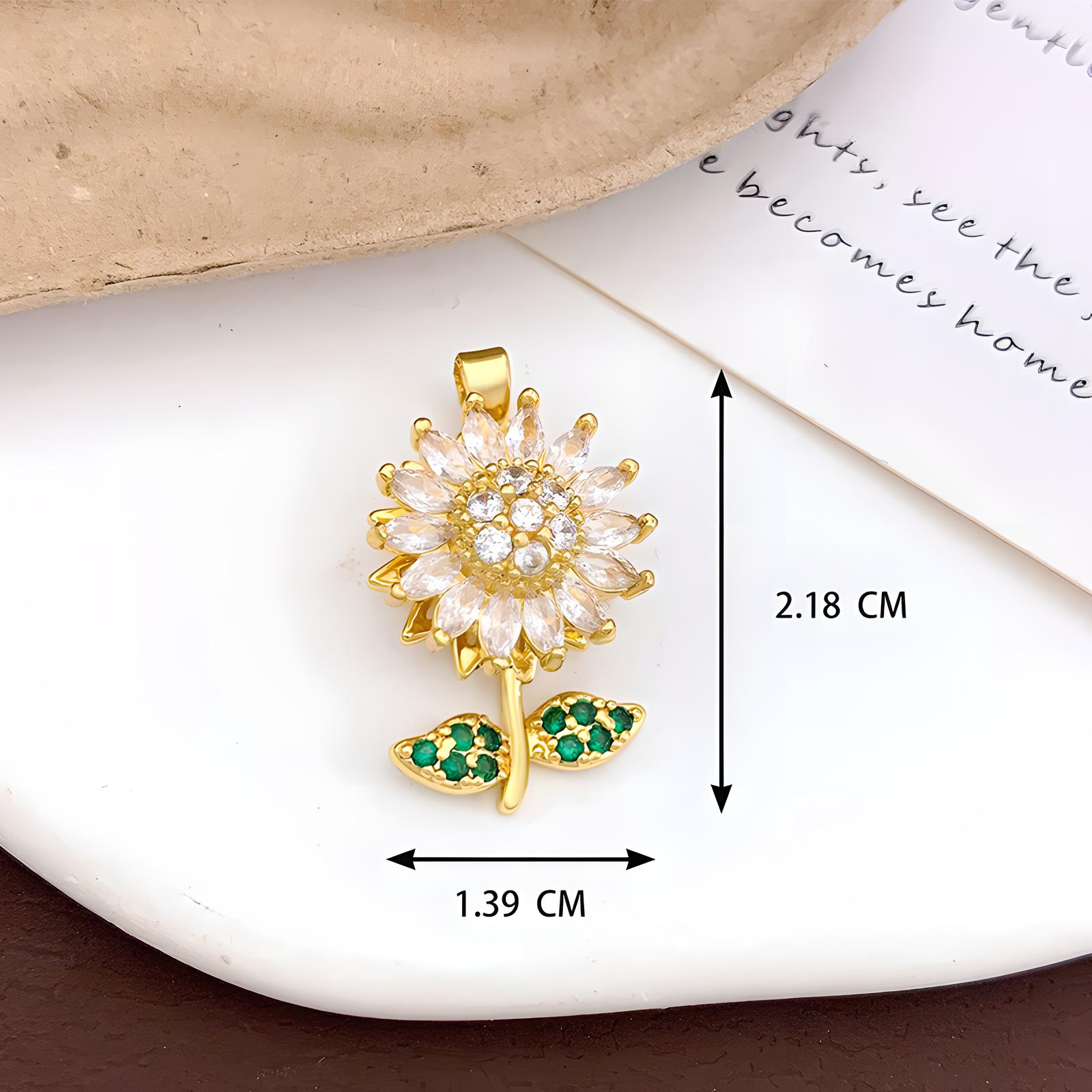 Xl5361 rotating flower pendant gold