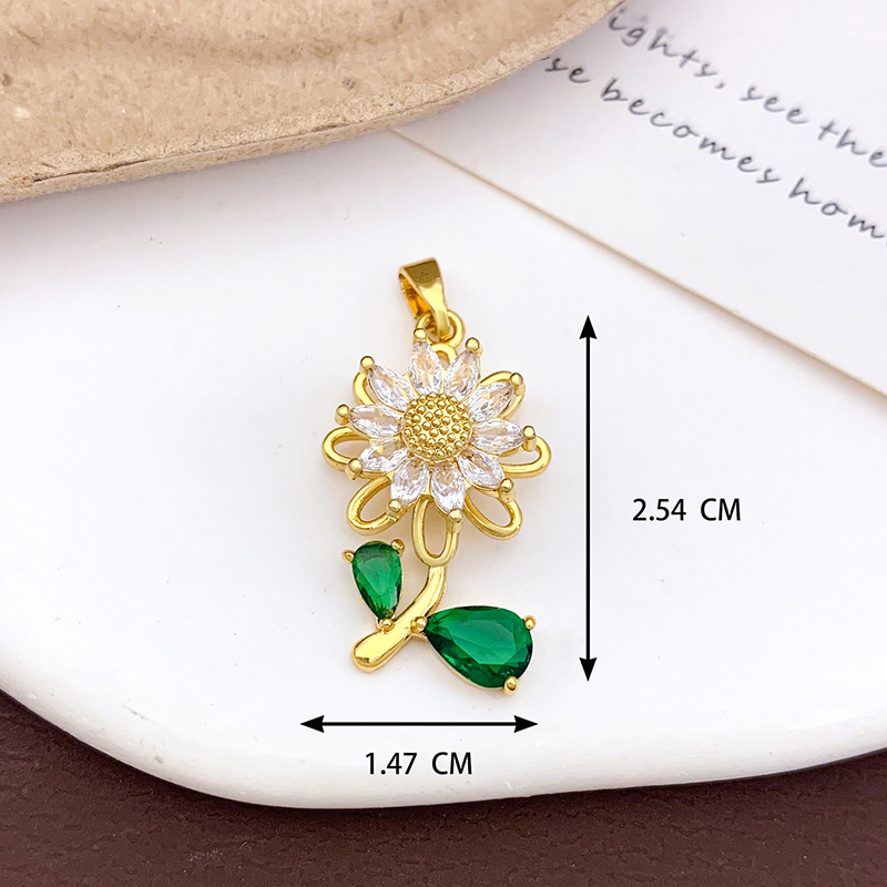22:Xl5361 rotating flower pendant gold